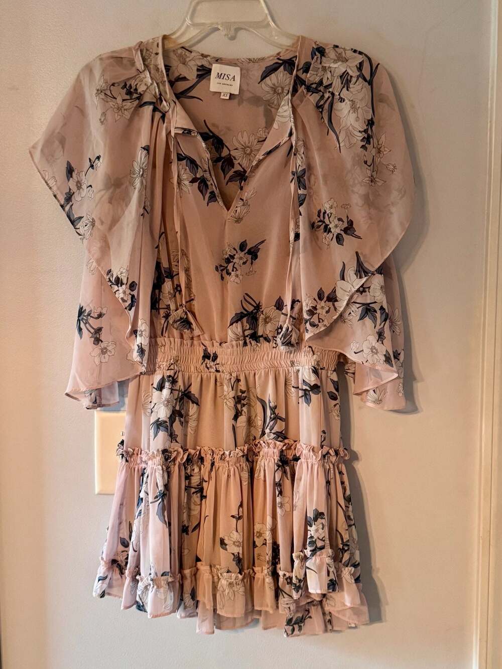 Blush Floral Ruffle Mini Dress | Coquette Fairycore Romantic Cottagecore Dream